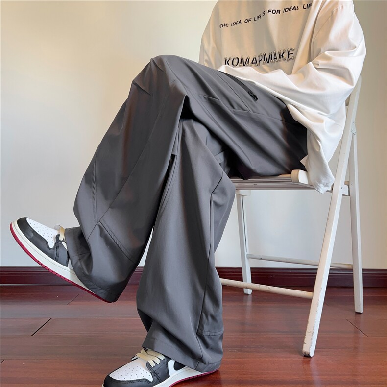 抖音品质秋季新款机能拉链防水宽松冲锋裤B315-K24251-特p35控68,男装休闲裤,电商B315
