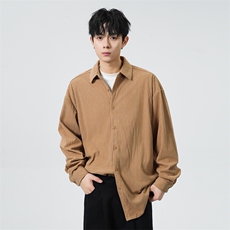 25年春季条纹长袖衬衫得物二开衬衣宽松现货DS-C323-1-2311-T批40，男装衬衫，电商C323-1