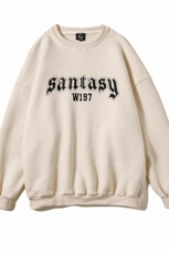 白底23新款秋季时尚百搭字母印花圆领宽松卫衣W1023P30控48，男装卫衣，电商A247-1