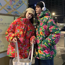 DH251连帽棉衣外套东北大花棉服新中式团队表演出汉服棉袄保暖潮，男装棉衣，星座115A(原星座507）