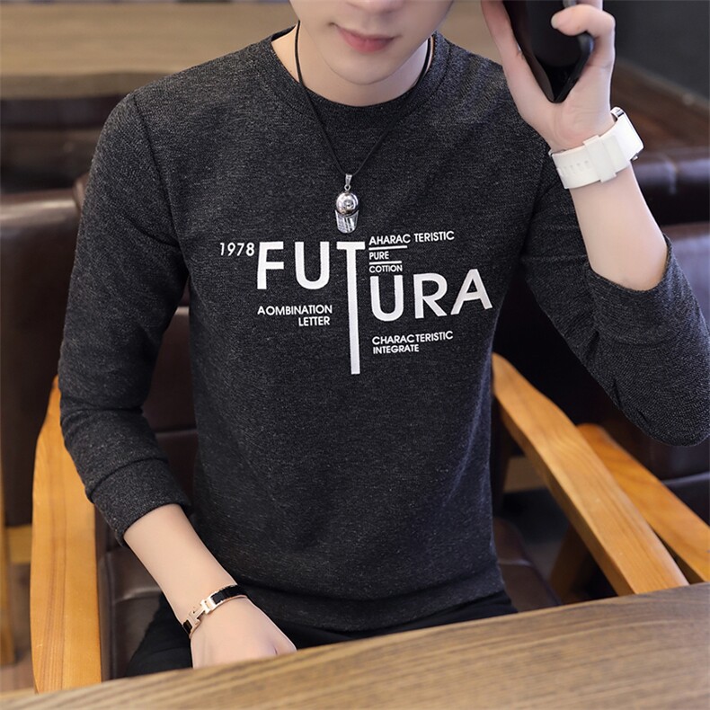 W207春秋季上衣服男装长袖t恤男士秋衣韩版修身卫衣体恤小衫,男装T恤,电商D310（原电商305）