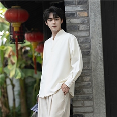 中古风潮重磅空气绒风治愈禅意加厚宽松大码衬衣外套C3461，男装衬衫，星座305A（原312A-1）