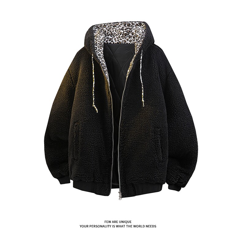 撞色连帽加厚外套格子摇粒绒情侣棉服男D51205-TP95178,男装棉衣,电商A102