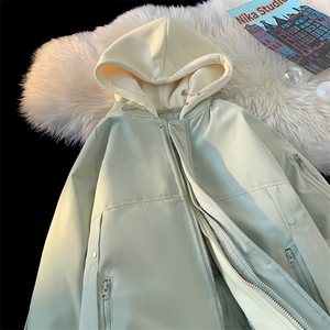 毛毯风美式假两件棉服外套男2026秋冬宽松棉衣夹克 A436-2583-P95图片
