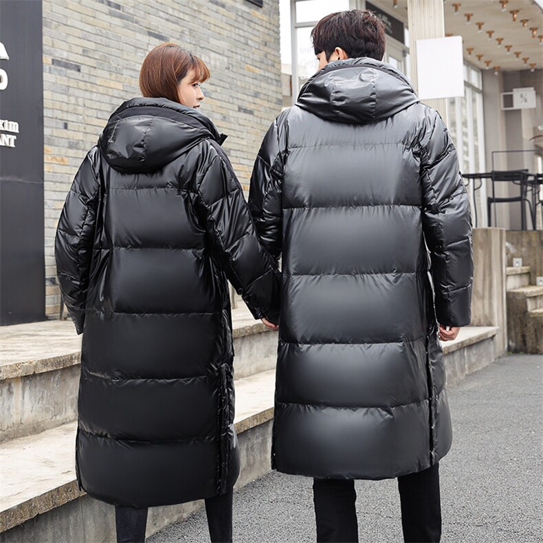 2025冬季长款羽绒服男过膝时尚亮面加厚情侣保暖外套R20P150,男装羽绒服,星座1602B（原101B-1）