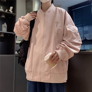 美式高级感工装棒球服外套男春秋季新款拉链多口袋夹克上衣男生