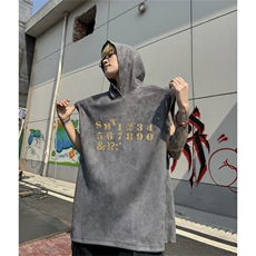 麂皮绒连帽背心坎肩男T恤美式港风JLB460-P30控48，男装T恤，电商B370