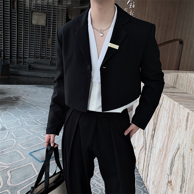 秋季新款韩版网红休闲短款西装上衣外套夹克男潮XZ026-P110控130,男装夹克,电商B267