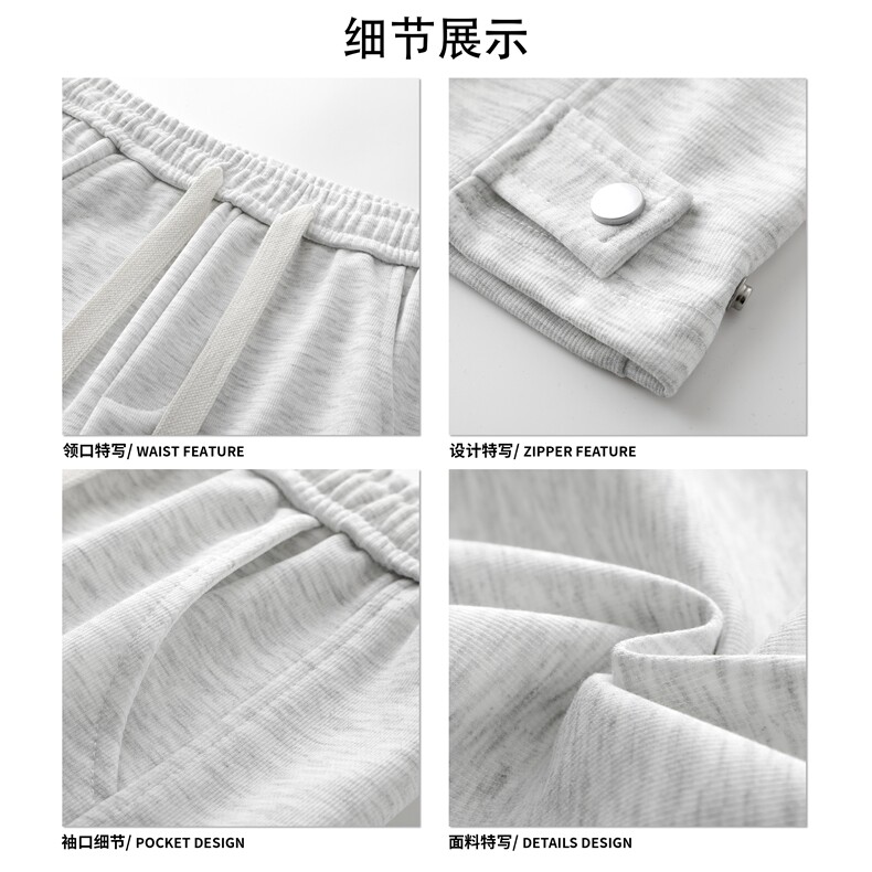 极简垂感阔腿卫裤双抽绳设计宽松高级感休闲长裤K495TP35控58,男装休闲裤,电商A102B