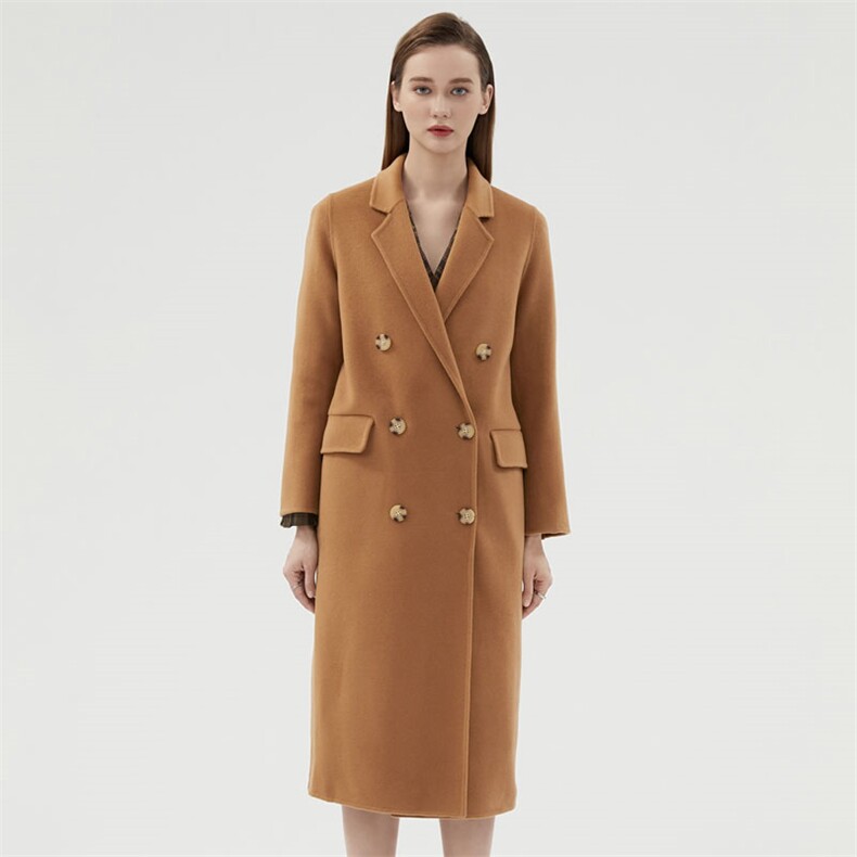 时尚女装双面呢大衣优雅气质长款外套显瘦修身设计品质羊毛秋冬，女装双面呢大衣，阿吉丽克