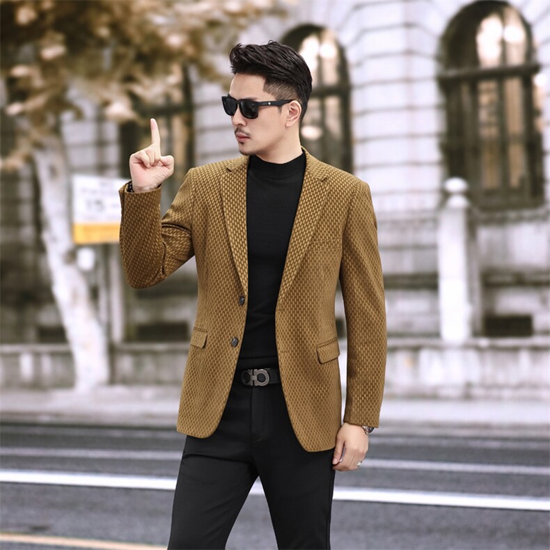 男士千鸟格小西装厚料小格子西服外套6103P165，男装西服套装，电商D225-1