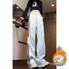 360g重磅宽松拼接舒适银狐绒三条杠休闲裤男K5600J加绒-特P38控78，男装卫衣，电商A001-1