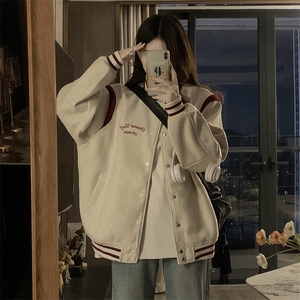 2024年新款港风日系复古字母刺绣立领棒球服夹克外套 JK1262-P80图片