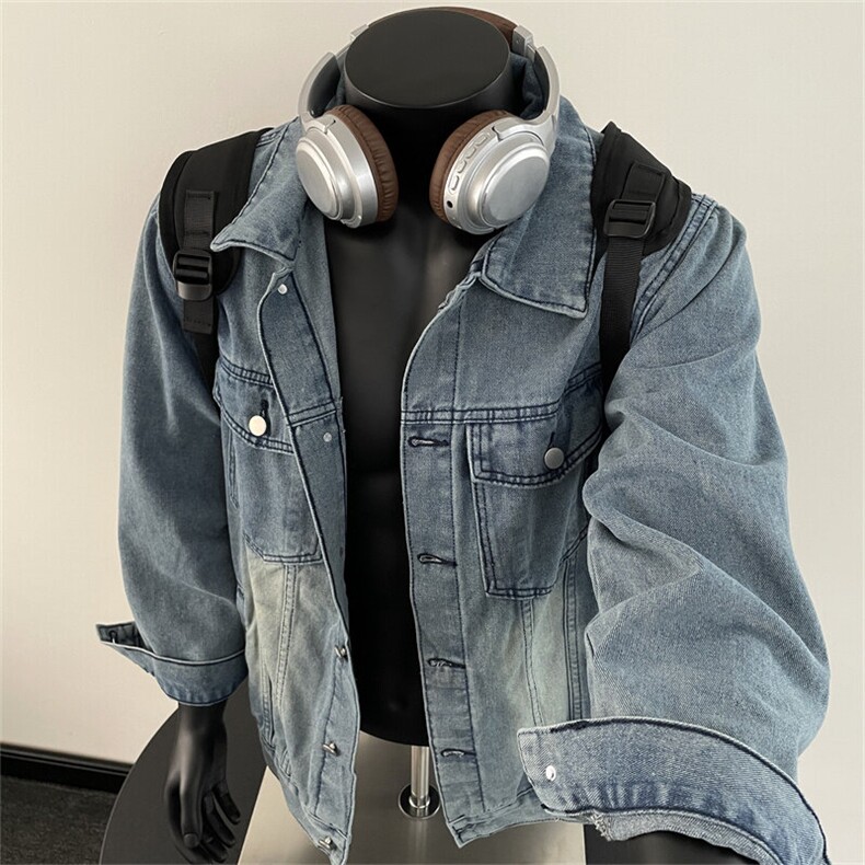 2025新款复古做旧水洗牛仔夹克男女街头宽松百搭外套潮JK510-P55,男装夹克,星座308B-1