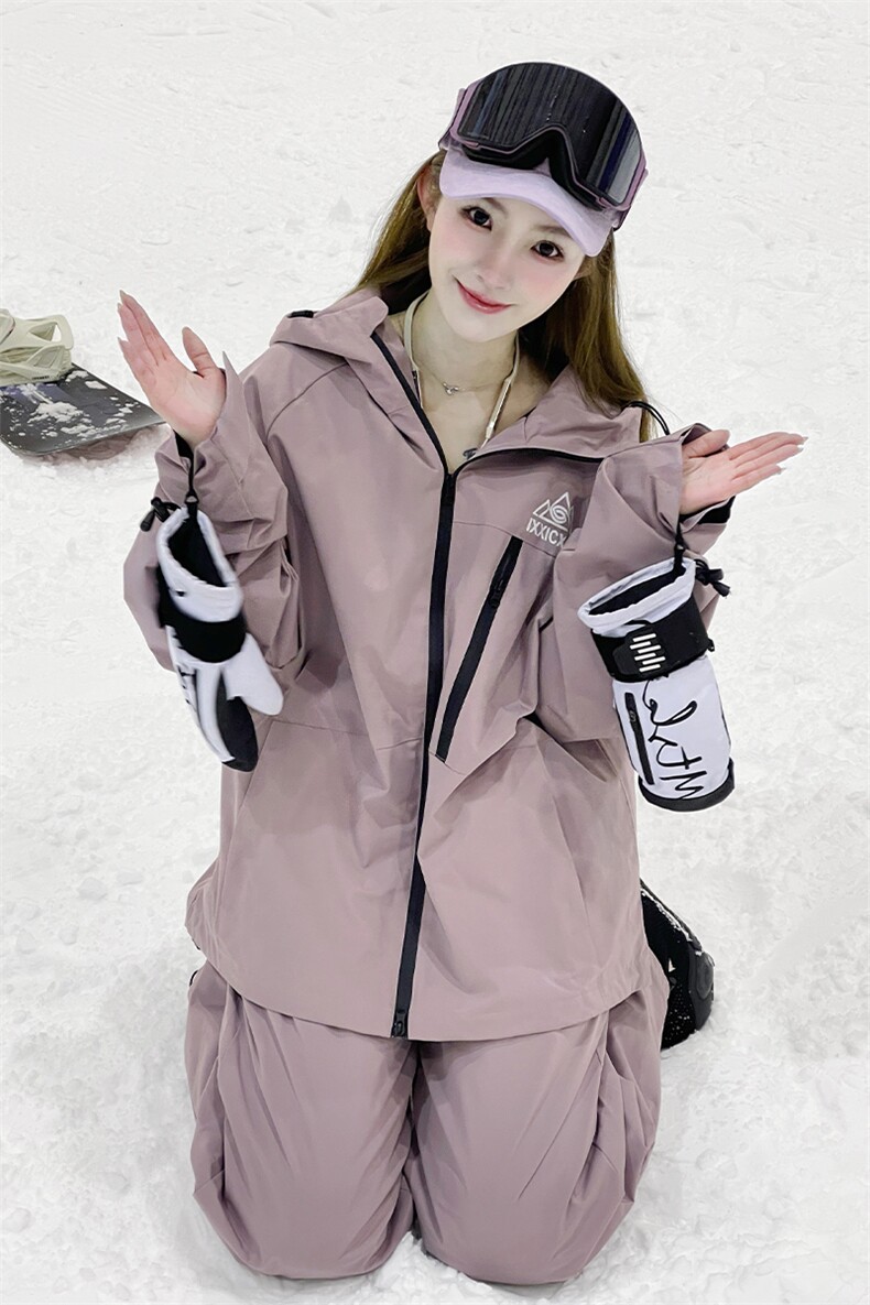 两件套中性加厚保暖外套男女同款防风滑雪服套装TZ027-P240控348,男装棉衣,电商A001