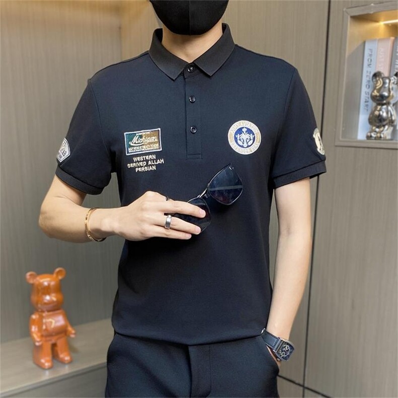 PL050-特P40polo衫男夏季潮牌新款学生个性飞行短袖t恤男休闲上衣,男装Polo衫,电商D310B-1