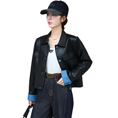 黑色短款皮衣外套2024年春秋新款早秋高级感小个子皮夹克上衣女装，女装皮衣，潮流依族
