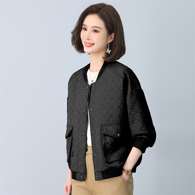 2024年春秋季新款潮韩版夹棉女宽松显瘦休闲外套,女装短外套,独衣靓