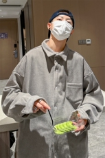 8XL-M灯芯绒加厚加绒长袖衬衫男加肥加大码衬衫外套CS501P65控78，男装衬衫，电商D206-1