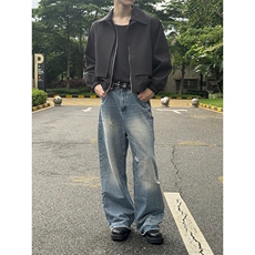 时髦个性潮流上衣宽松廓形街头感单排扣设计夹克HY826P75控118，男装夹克，电商A102B
