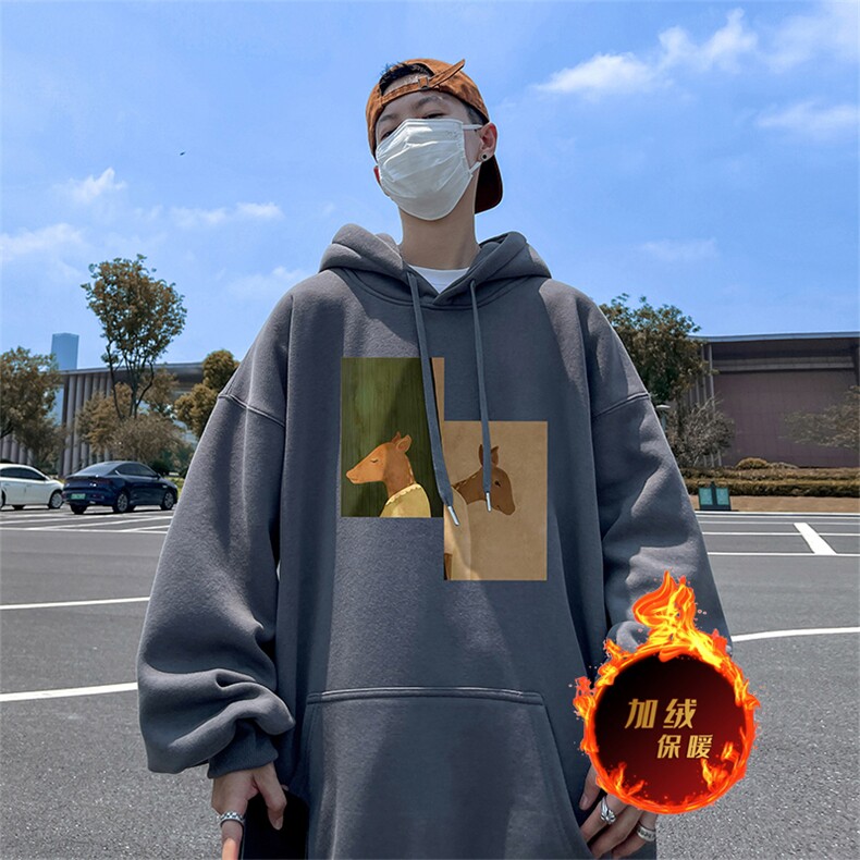 500克重磅秋冬美式加绒加厚卫衣外套 DL161常规特P35绒特P40图片