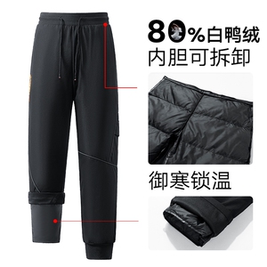 冬季羽绒裤男女加厚御寒防风白鸭绒保暖裤K06659-P105图片