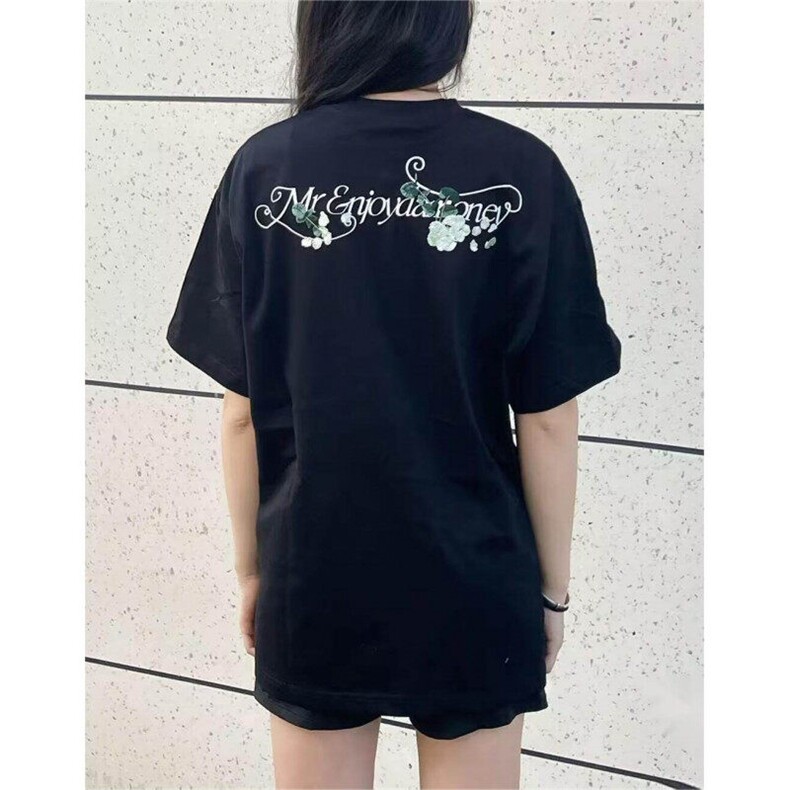M668-P35夏季纯棉刺绣款休闲宽松情侣款短袖T恤图片