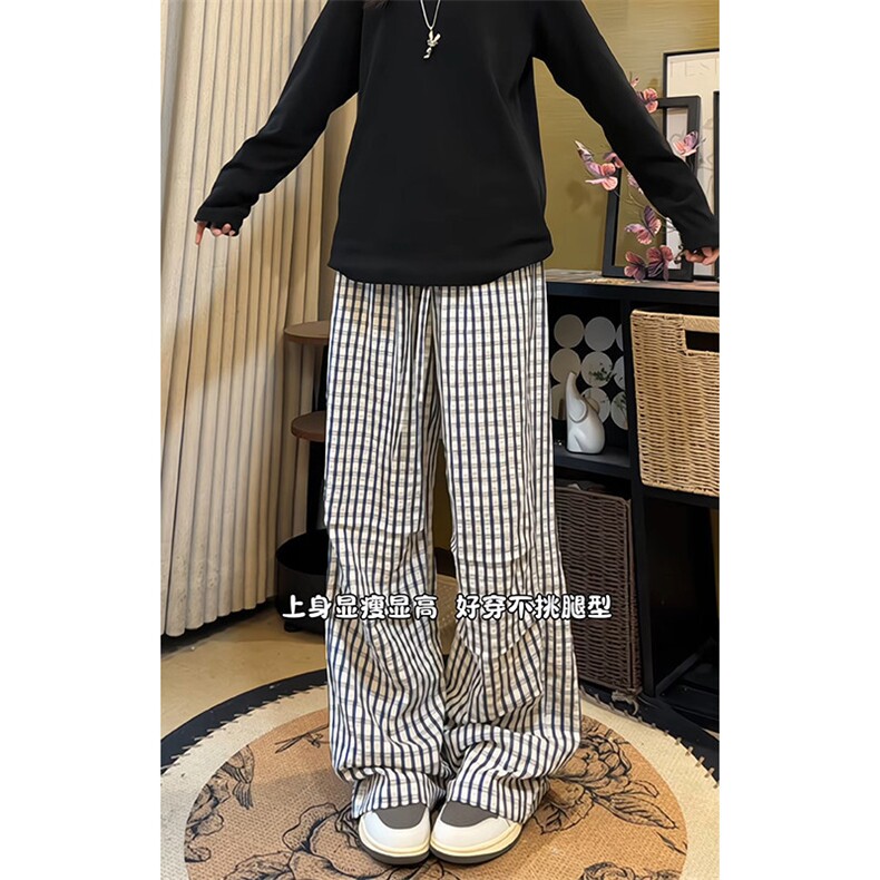 2026春夏衔接新款格子褶皱拖地休闲裤男K6709-特P32建议零售价78,男装休闲裤,电商A001-1
