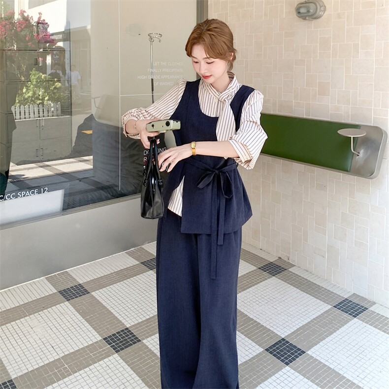 现货新款假两件上衣+阔腿裤两件套2C056-7208-P175控288,女装套装/套裙,2C056
