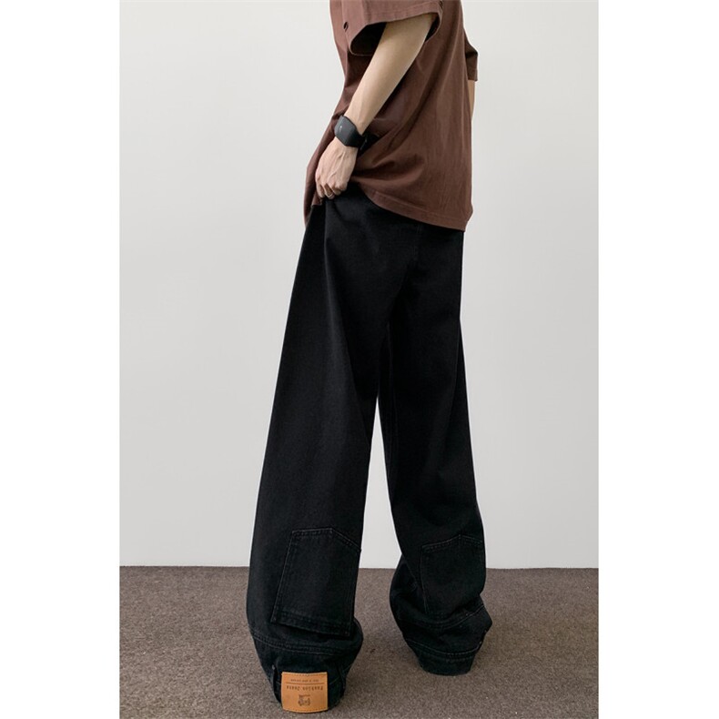 8XL-M特大码牛仔裤男美式高街裤子欧美复古倒装牛仔裤小众K968P50,男装牛仔裤,电商D206-1