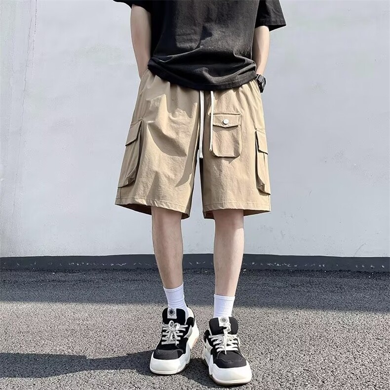夏季工装裤时尚潮牌潮纯色口袋装饰男直筒休闲裤D284P38,男装休闲裤,星座1116-2