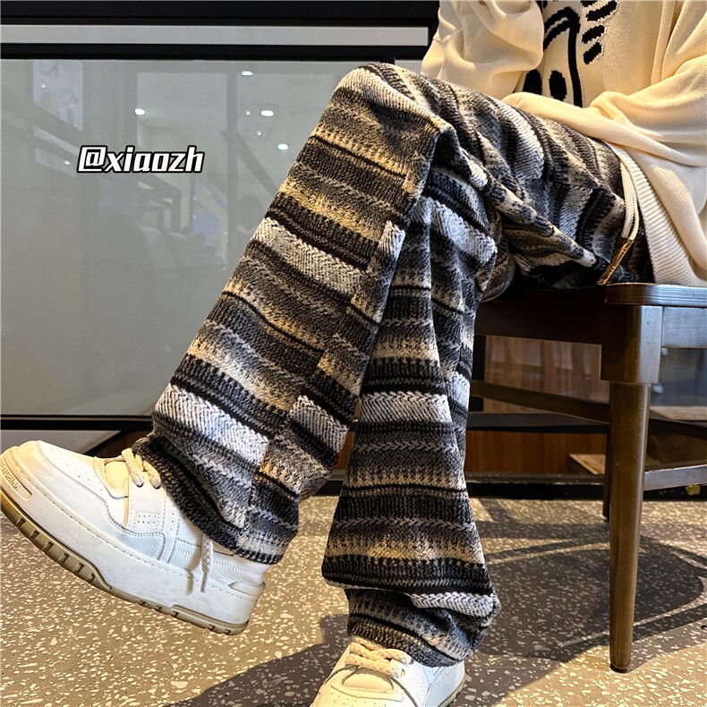 XZ616秋冬新款重磅加厚毛呢肌理感条纹休闲长裤TY1127P55控78,男装休闲裤,星座512A（原616）