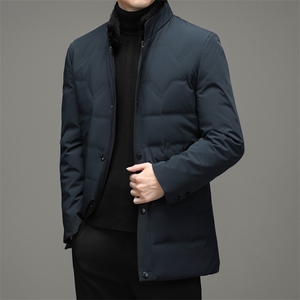 羽绒服外套男立领商务休闲中年男装冬季中老年爸爸装HL2166-P390图片