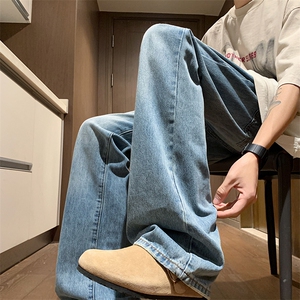 美式复古vibe裤子高街牛仔裤男款高个子微喇裤N08944-P45图片