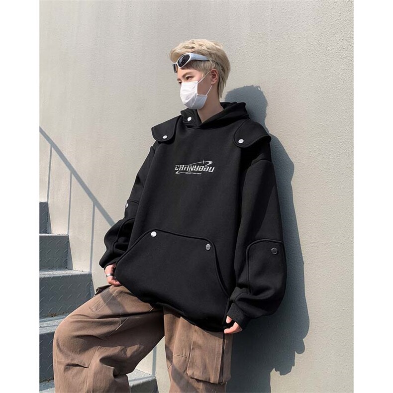 24春美式解构废土风连帽卫衣欧美街头情侣外套XZ514-2-20242-P98，女装短外套，星座514-2(原B239)