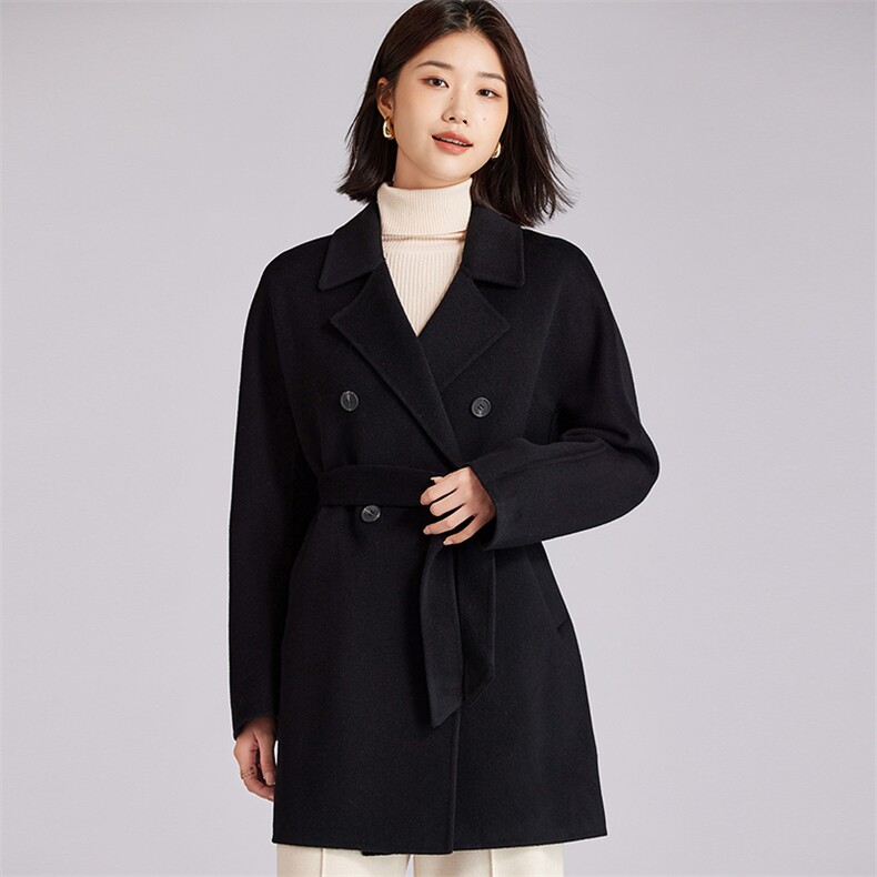 精致显瘦百搭设计感柔软亲肤大气简约经典羊毛大衣，女装双面呢大衣，羊程大衣