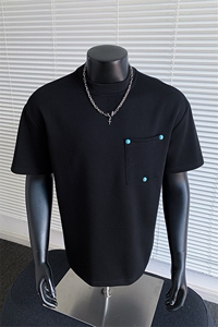 夏季绿松石短袖T恤美式新款夏装百搭宽松半袖上衣潮男装S423-特28图片