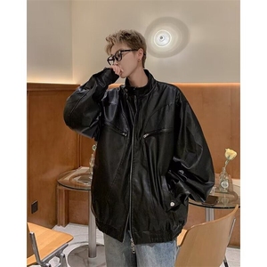 机车服皮衣外套男士韩版潮流痞子帅气2025春季ins夹克W6446-P73图片