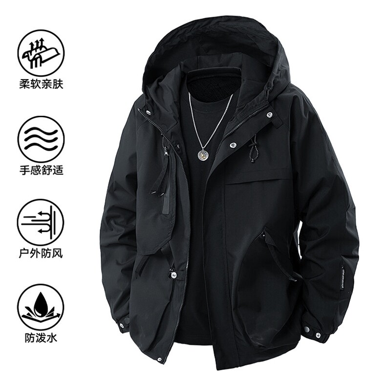 2025春款美式连帽服夹克男港风复古工装外套JK0136-P85,男装夹克,星座308B-2