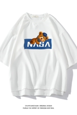 NASA春夏季七分袖t恤男大码五分袖男短袖中袖白底Q11247-P30，男装T恤，电商A040A