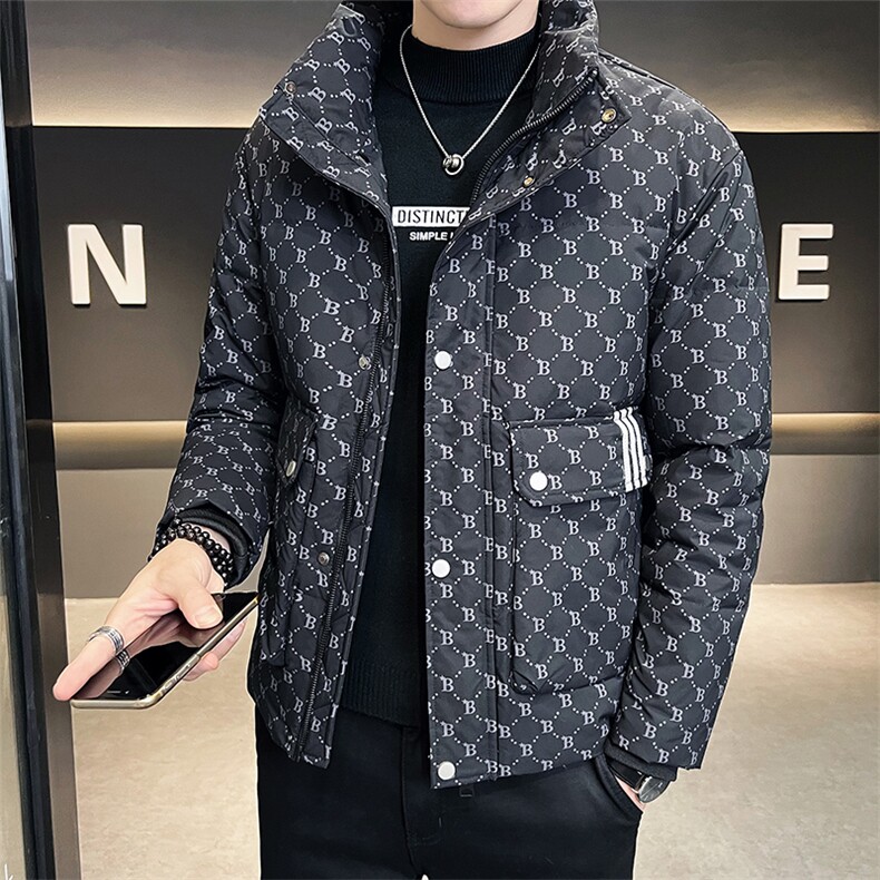 冬季轻奢新品男士羽绒服潮牌80绒白鸭绒外套保暖立领高级鸭绒服,男装羽绒服,钱塘6003（原4033）