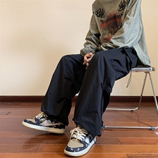 工装休闲裤男港风潮流口袋2023春秋季新款ins宽松帅长裤K3370-P49，男装休闲裤，星座412-2