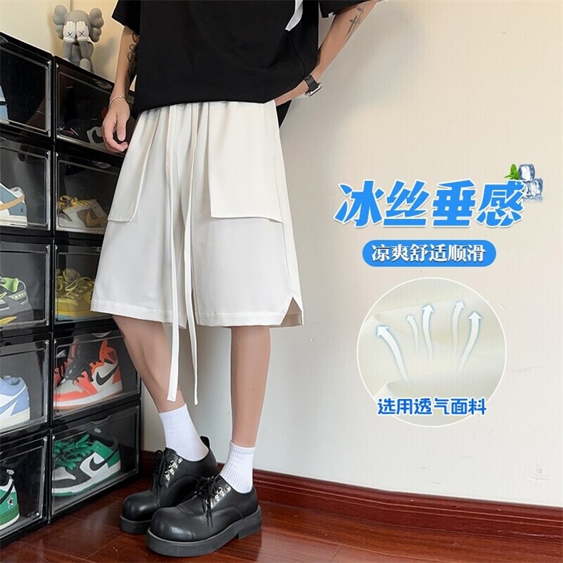 特批P30无差价夏季大口袋凉感冰丝垂感顺滑大码五分短裤男DK5824图片