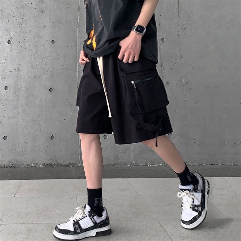 工装短裤男夏季薄款外穿休闲五分裤复古大码高级感学生多口袋中裤,男装牛仔裤,星座1210-1
