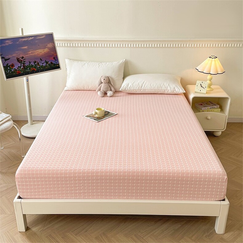 新款纯棉全棉华夫格单层床笠家用床垫保护套床罩华夫格小花，床单，一起卖家纺
