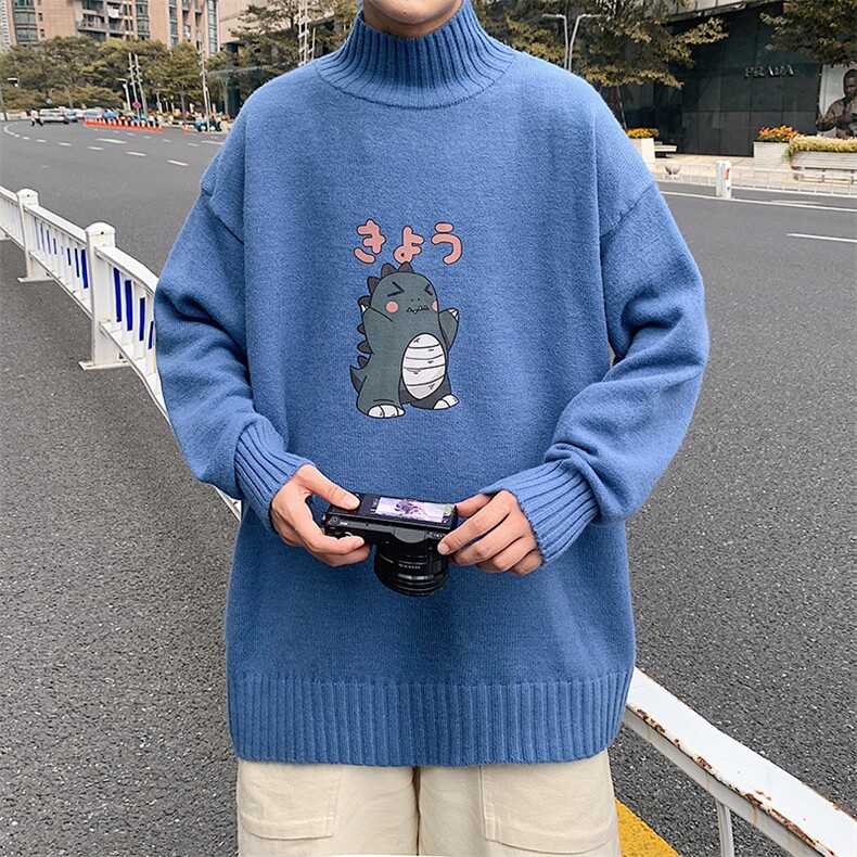 M18037-P45半高领毛衣男士大码针织衫男毛线衣男线衫,男装针织衫/毛衣,电商A040