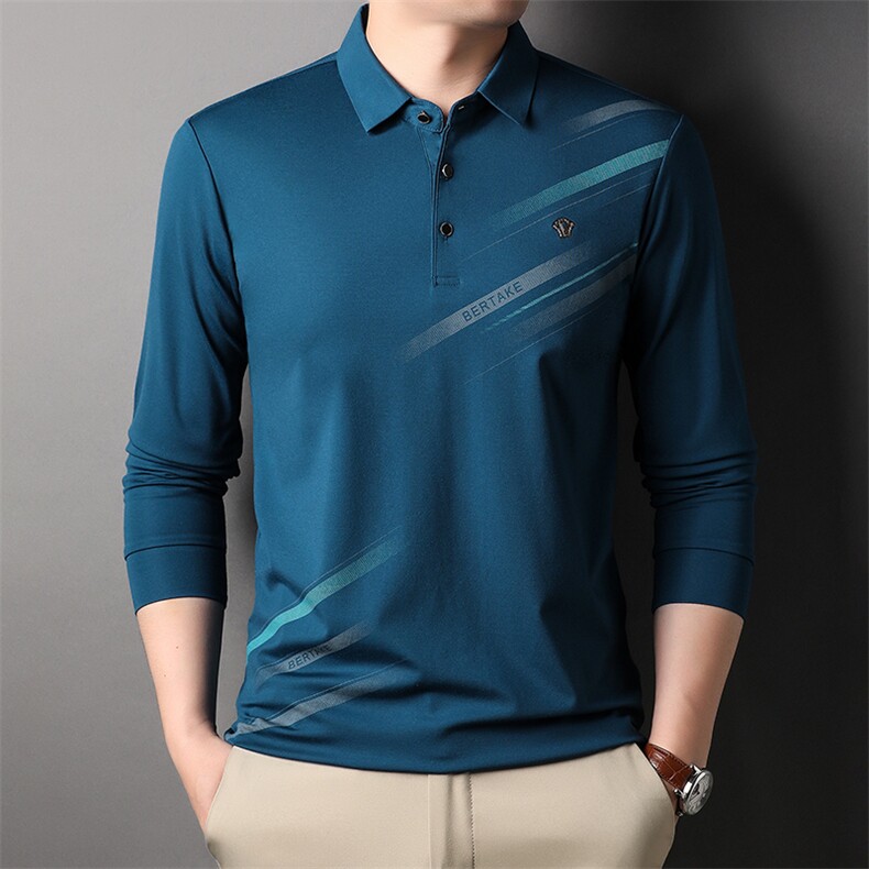 商务休闲翻领Polo衫男士长袖T恤休闲修身体恤时尚男装HP232-P63,男装T恤,星座1105-3