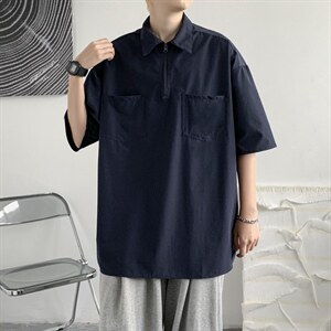 2022翻领polo衫短袖T恤男潮牌韩版潮流简约宽松休闲 W3231-P30图片