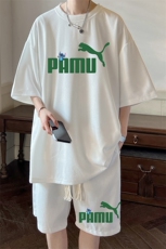 华夫格套装运动短袖t恤套装休闲两件套一套HZ84227-P44，男装T恤，电商A040
