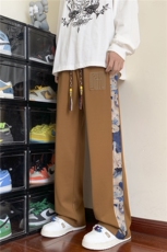 初秋菠萝格面料潮小熊印花拼接宽松休闲裤B315-K23395-p45控58，男装休闲裤，电商B315